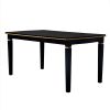 6-Piece Kitchen Dining Table Set, 60" Rectangular Table and 4 High-Back Tufted Chairs & 1 Bench for Dining Room and Kitchen (Black)