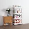 Storage Cart 4-Tier Slide Out Rolling Utility Cart Storage Organizer Shelf Rack
