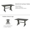 TOPMAX Farmhouse Classical 6-Piece Dining Table Set with Trestle Legs,Kitchen Table Set for 6 with 4 Upholstered Dining Chairs and Bench, Grey