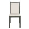 TOPMAX Farmhouse Classical 6-Piece Dining Table Set with Trestle Legs,Kitchen Table Set for 6 with 4 Upholstered Dining Chairs and Bench, Grey