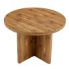 5 Piece Round Dining Table Set, Modern Round Table and 4 Upholstered Chairs for Dining Room, Kitchen Room, Living Room, Easy Assembly