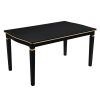 6-Piece Kitchen Dining Table Set, 60" Rectangular Table and 4 High-Back Tufted Chairs & 1 Bench for Dining Room and Kitchen (Black)