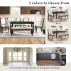 6-Piece Kitchen Dining Table Set, 60" Rectangular Table and 4 High-Back Tufted Chairs & 1 Bench for Dining Room and Kitchen (Black)